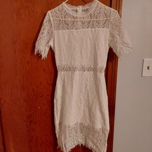 White lace midi dress